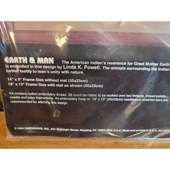 Vintage Cross Stitch Kit Dimensions 1994 Earth and Man Complete in Pkg. Unopened - Picture 9 of 9